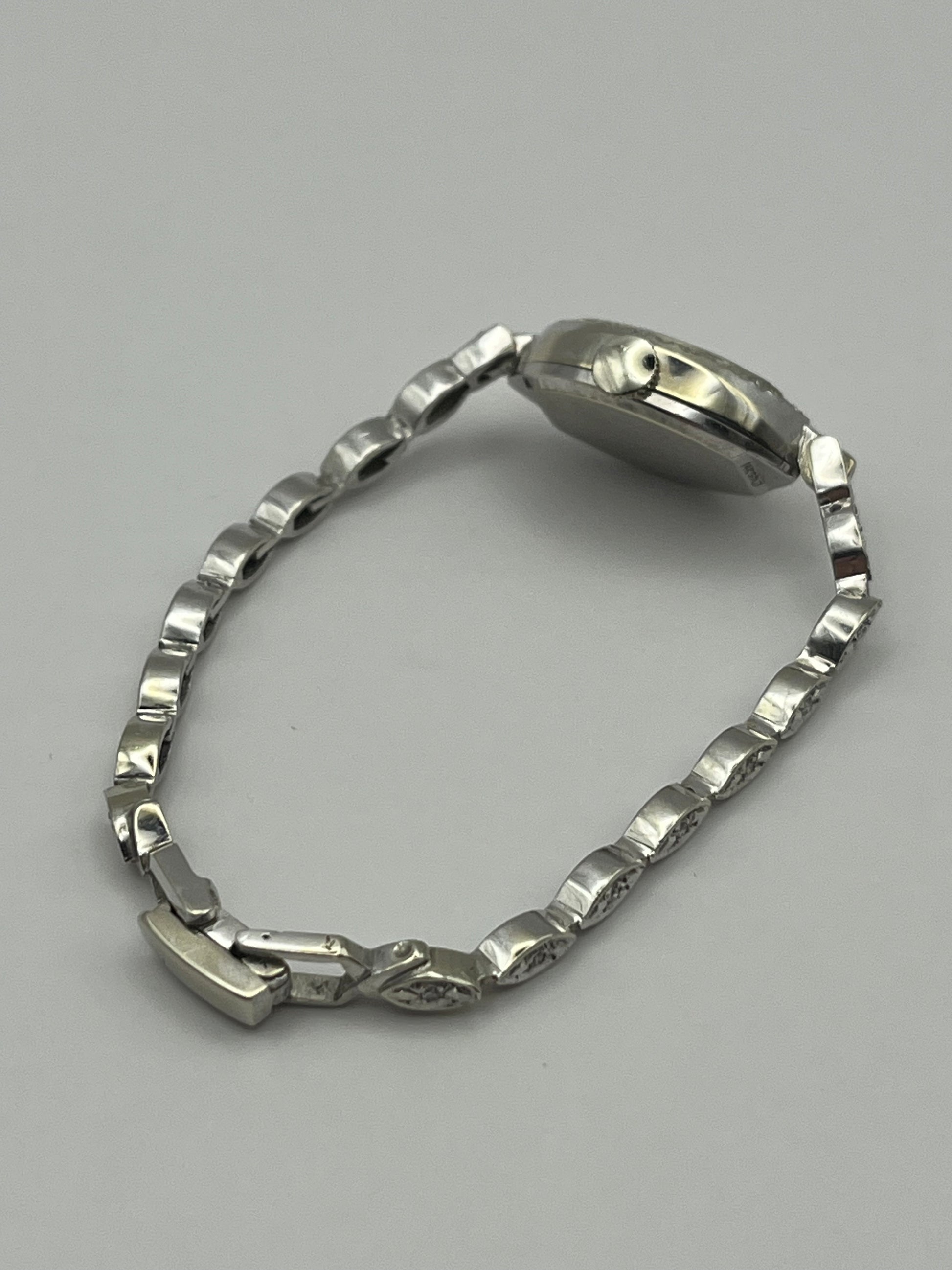 Vintage Women's Omega 14k White Gold & Diamond Cocktail Watch